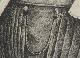 Dtail du portrait de Henry Vieuxtemps, 1828, par Barthlemy Vieillevoye, KBR, Estampes,  S. II 121061