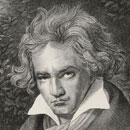 Ludwig von Beethoven, lith. anon. d'après Joseph Stieler, KBR, Estampes, S. II 23337