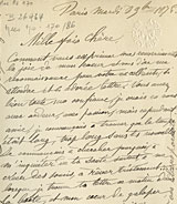 Lettre à Mathilde Lejeune à propos d’Eugène Ysaÿe, 8 novembre 1876, KBR, Musique, Mus. Ms. 170/86